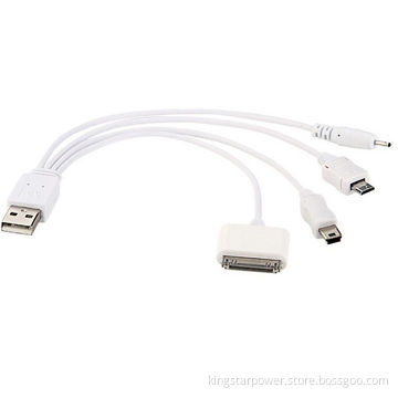 4-in-1 USB Adapter Cable, Fit with iPhone 4/4S, Mini USB/Micro USB/Nokia DC 2.0 Mobile Phone